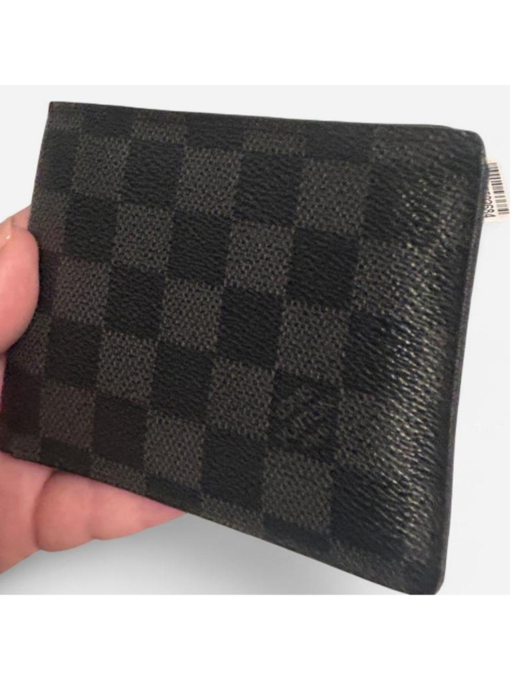 Preowned Louis Vuitton black & gray checkered wallet